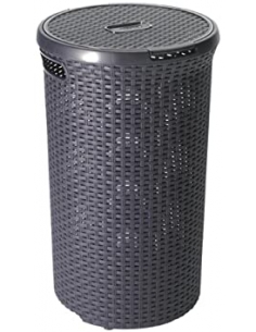 STYLE CORBEILLE A LINGE ROND 48L + CV GRIS