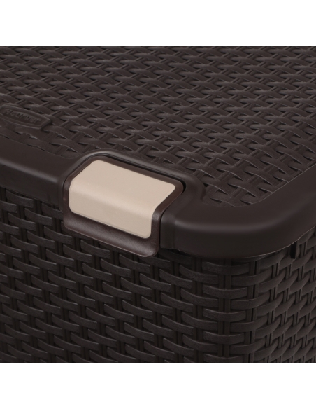 RATTAN STYLE TRUNK 43L MARRON
