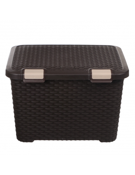 RATTAN STYLE TRUNK 43L MARRON