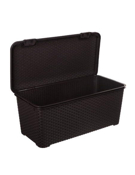 RATTAN STYLE TRUNK 72L MARRON