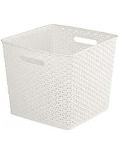 MY STYLE CORBEILLE CARRE 33 X 33 X H28 BLANCHE