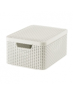STYLE CORBEILLE 40 * 29 * H19 LIDS BLANCHE