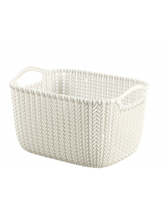 KNIT CORBEILLE 8L RECT S  BLANCHE