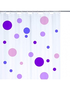 RIDEAU SALLE DE BAIN 180X200CM PEVA LILA-PINK SPOTS 2