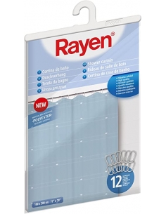 RIDEAU SALLE DE BAIN 180X200CM IMPERMEABLE BLEU