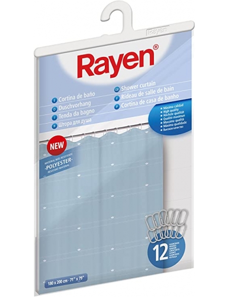 RIDEAU SALLE DE BAIN 180X200CM IMPERMEABLE BLEU