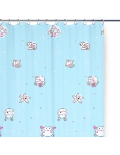 RIDEAU SALLE DE BAIN 180X200CM PEVA BLUE-IMPRIME 2