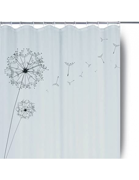 RIDEAU SALLE DE BAIN 180X200CM PEVA GRIS-IMPRIME