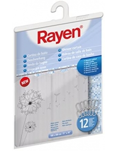 RIDEAU SALLE DE BAIN 180X200CM PEVA GRIS-IMPRIME 2