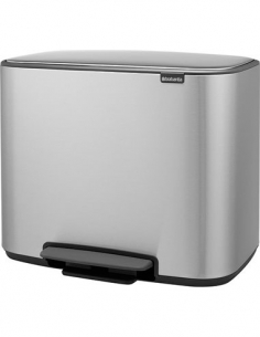 BO PEDAL BIN POUBELLE 11+23litre MATT STEEL