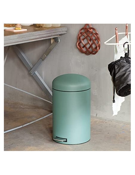 RETRO  POUBELLE A PEDALE 20L MINERAL MINT