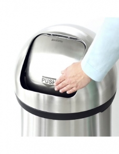 PUSH BIN POUBELLE 60L   matt steel 2