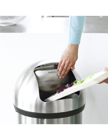 PUSH BIN POUBELLE 60L   matt steel