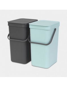 POUBELLE DOUBLE DE CUISINE SORT & GO 2 X12L MT/JN 2