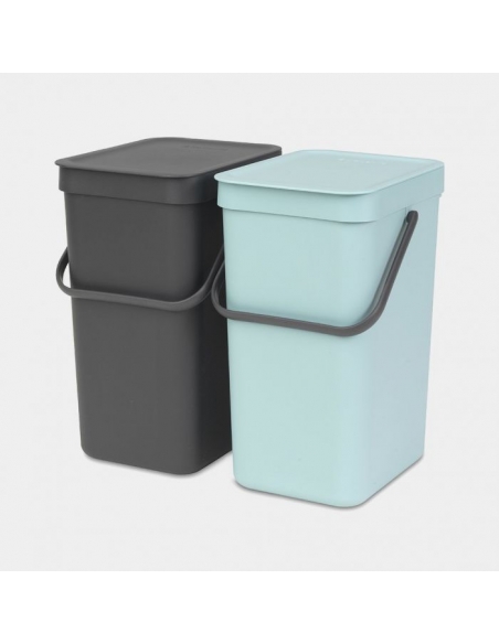 POUBELLE DOUBLE DE CUISINE SORT & GO 2 X12L MT/JN