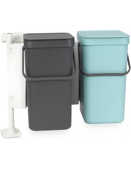 POUBELLE DOUBLE DE CUISINE SORT & GO 2 X12L MT/JN