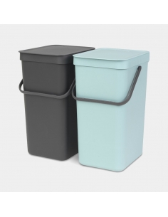 POUBELLE DOUBLE DE CUISINE SORT & GO 2 X16L MT/JN