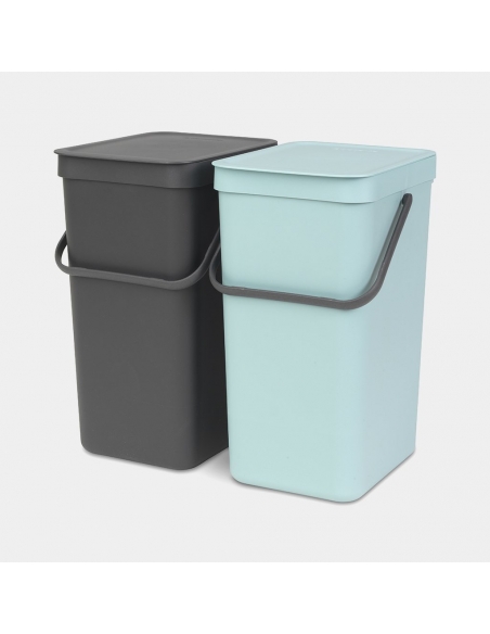 POUBELLE DOUBLE DE CUISINE SORT & GO 2 X16L MT/JN