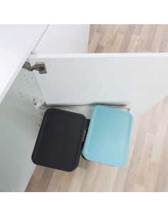 POUBELLE DOUBLE DE CUISINE SORT & GO 2 X16L MT/JN 2