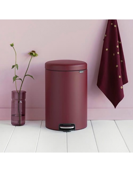 NEWICON POUBELLE A PEDALE 20L mineral windsor red