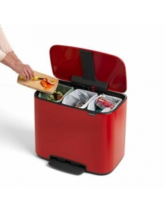 BO PEDAL BIN POUBELLE 11+23litre PASSION RED