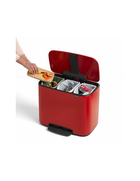 BO PEDAL BIN POUBELLE 11+23litre PASSION RED