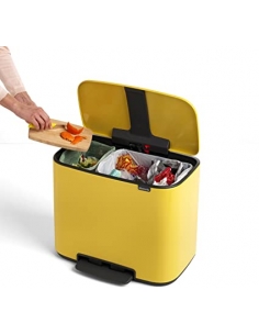 BO PEDAL BIN POUBELLE 11+23litre DAISY YELLOW