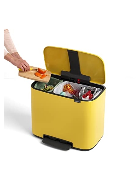 BO PEDAL BIN POUBELLE 11+23litre DAISY YELLOW