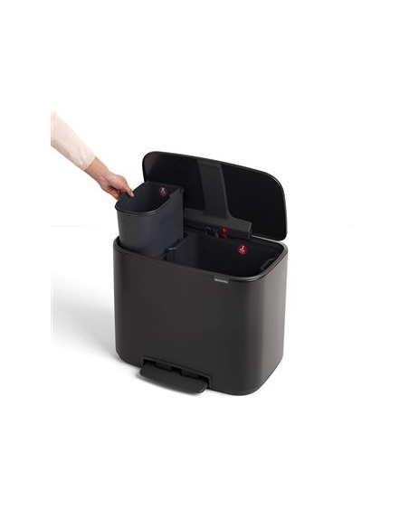BO PEDAL BIN POUBELLE 11+23litre MATT BLACK