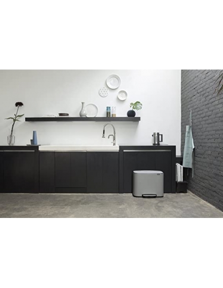 BO PEDAL BIN POUBELLE 11+23litre MINERAL CONCRETE GREY