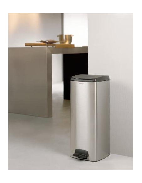 POUBELLE SILENT RECT  25L  BRILIANT STEEL
