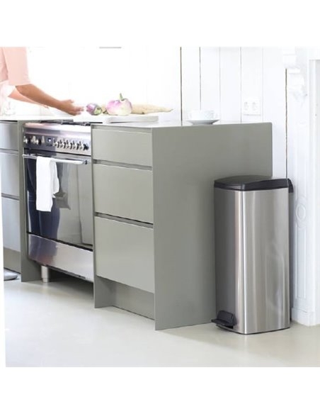 POUBELLE SILENT RECT  25L  BRILIANT STEEL